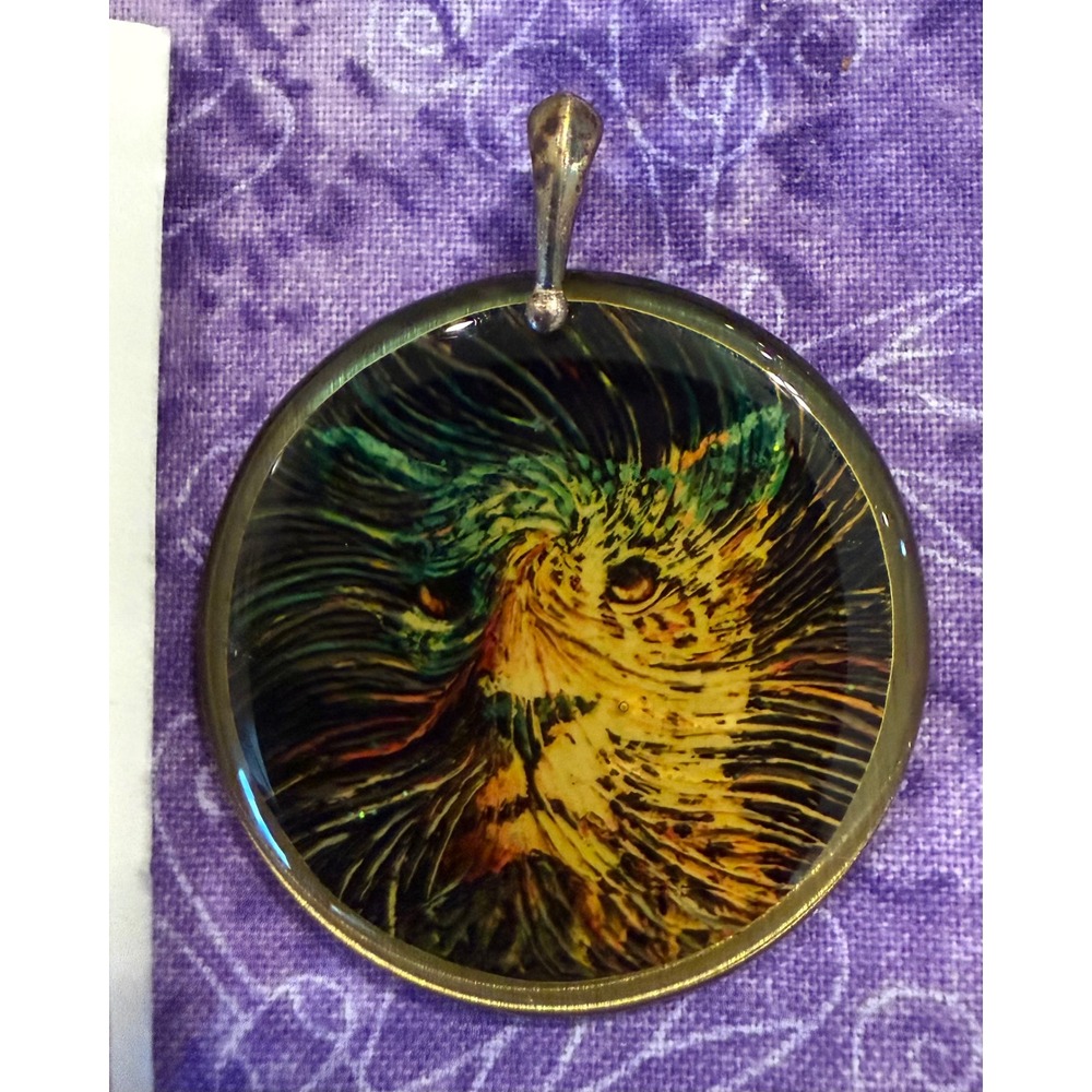 Energy Artist Julia Watkins Pendant Multi Jaguar Spirit Strength Art Jewelry NEW